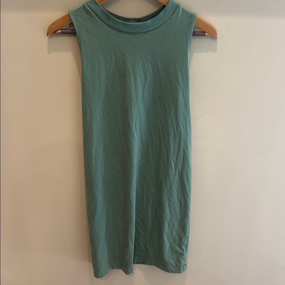A New Day Green Ribbed Muscle Tee